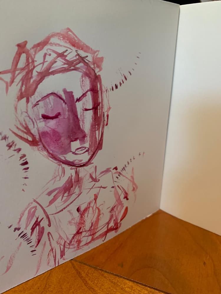 Ein gemaltes Frauengesicht